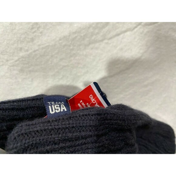 Navy Cable Knit Mittens Gloves Go USA Winter - Picture 3 of 5
